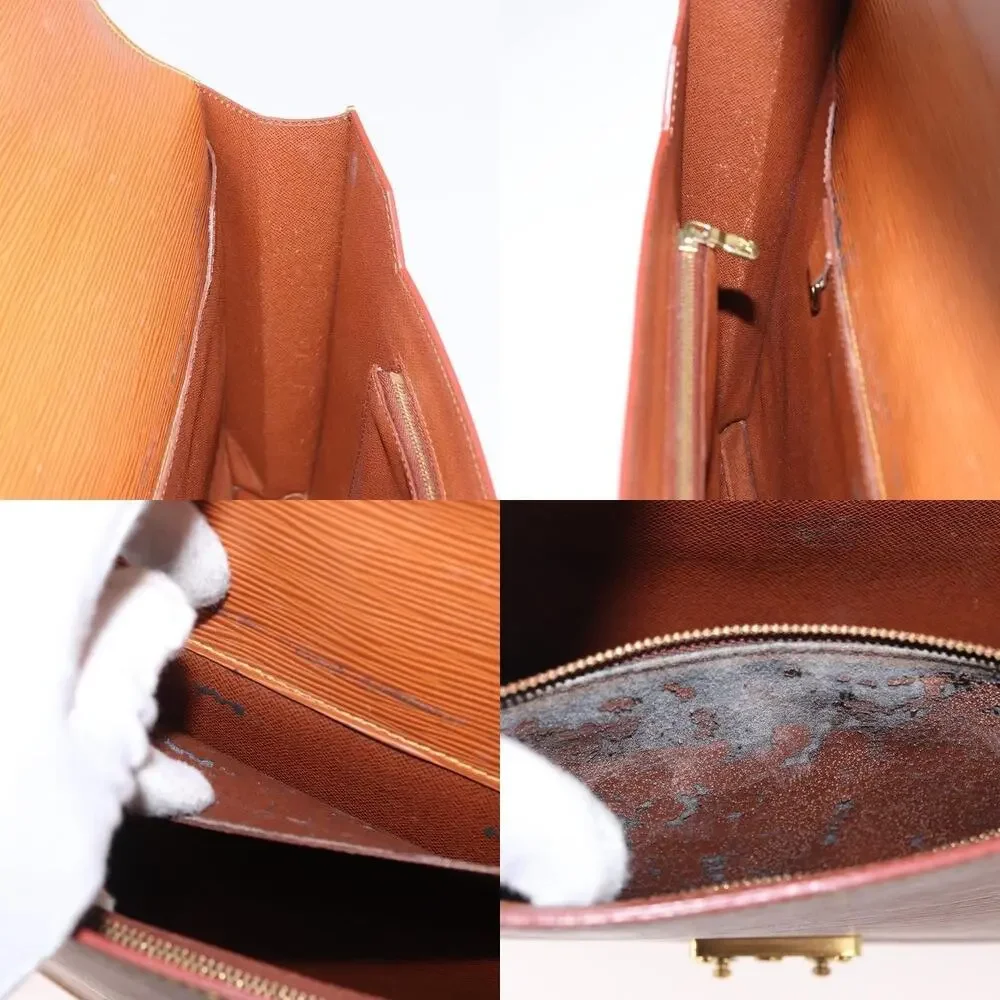Louis Vuitton Epi Porte Documents Bandouliere Brown Briefcase